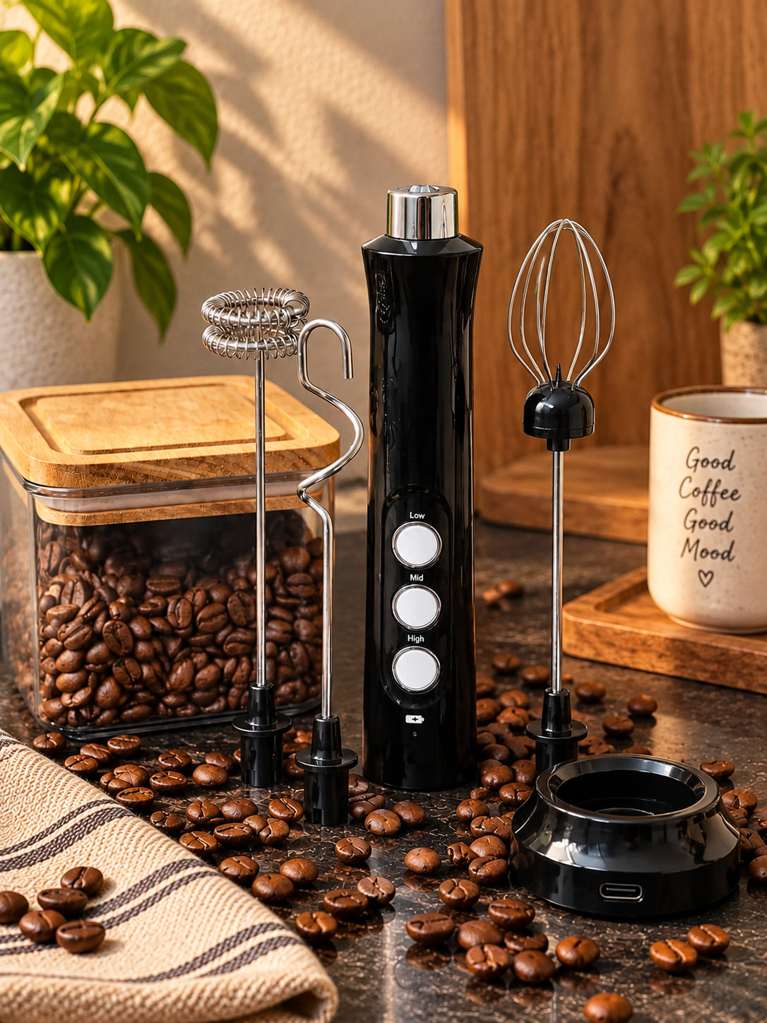 Mousseur Magique — Mousseur à lait électrique portable rechargeable USB